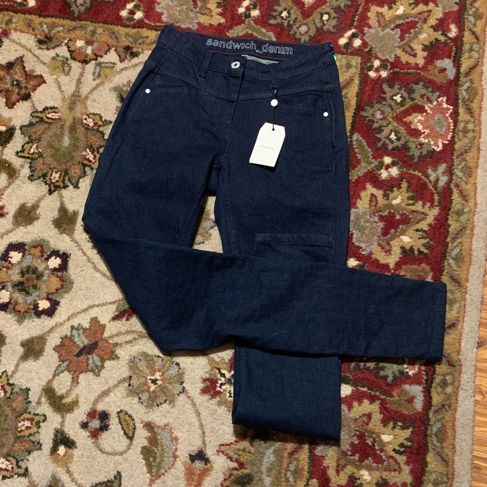 Sandwich Denim Dark Blue Jeans Slim Fit Skinny High Waist Size 4 New w/ Tags